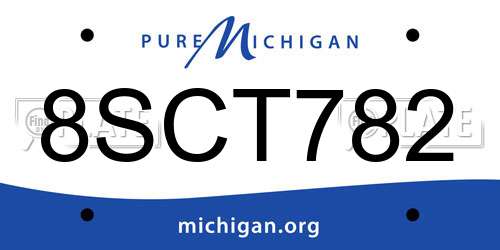 8SCT782 Michigan License Plate