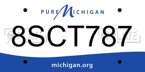 8SCT787 Michigan License Plate