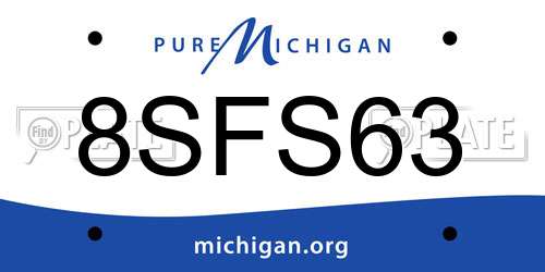 8SFS63 Michigan License Plate