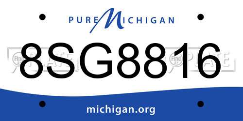 8SG8816 Michigan License Plate