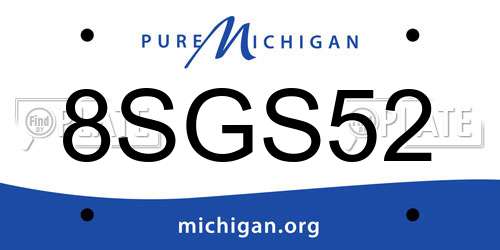 8SGS52 Michigan License Plate