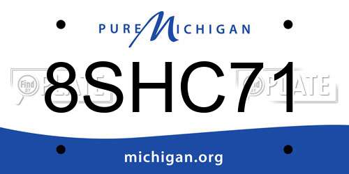 8SHC71 Michigan License Plate