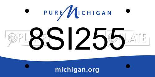 8SI255 Michigan License Plate