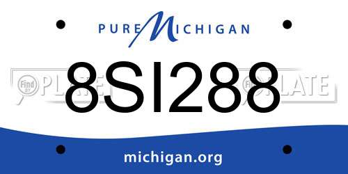 8SI288 Michigan License Plate