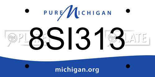 8SI313 Michigan License Plate