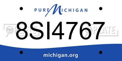 8SI4767 Michigan License Plate