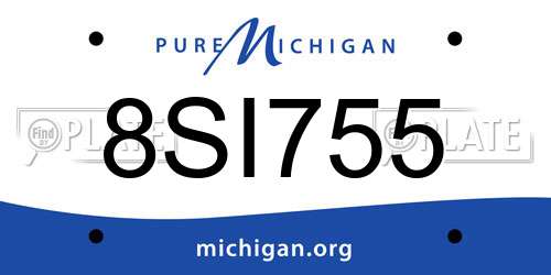 8SI755 Michigan License Plate