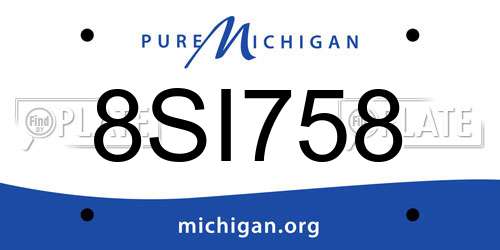 8SI758 Michigan License Plate