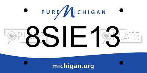 8SIE13 Michigan License Plate