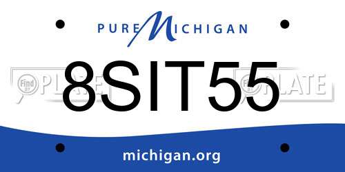 8SIT55 Michigan License Plate