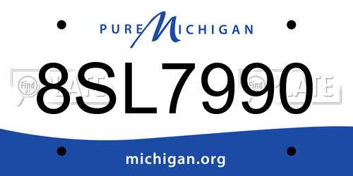 8SL7990 Michigan License Plate