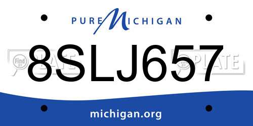 8SLJ657 Michigan License Plate
