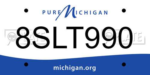 8SLT990 Michigan License Plate
