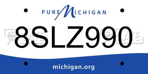 8SLZ990 Michigan License Plate