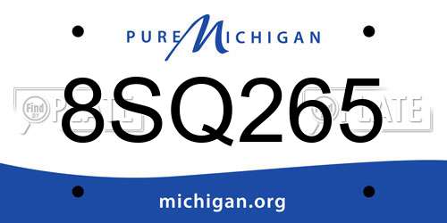 8SQ265 Michigan License Plate
