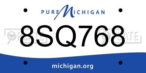 8SQ768 Michigan License Plate