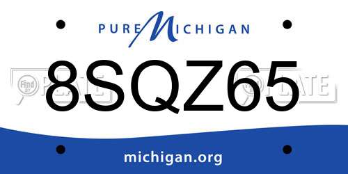 8SQZ65 Michigan License Plate