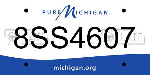 8SS4607 Michigan License Plate