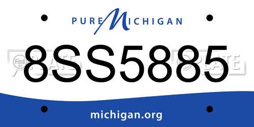 8SS5885 Michigan License Plate