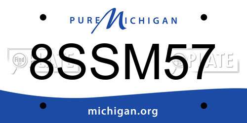 8SSM57 Michigan License Plate