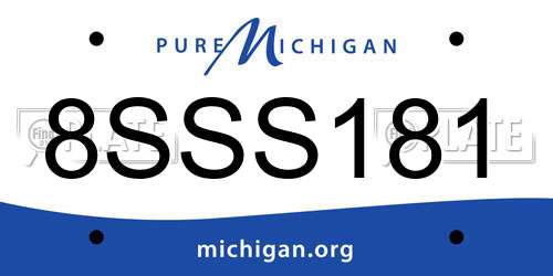 8SSS181 Michigan License Plate