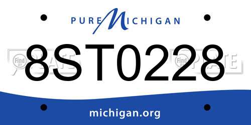 8ST0228 Michigan License Plate