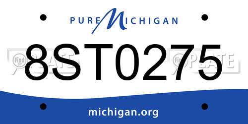 8ST0275 Michigan License Plate