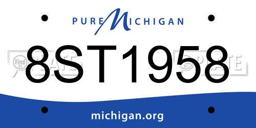 8ST1958 Michigan License Plate