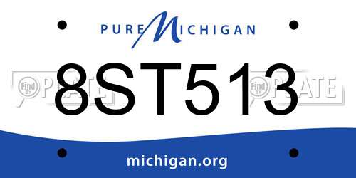 8ST513 Michigan License Plate