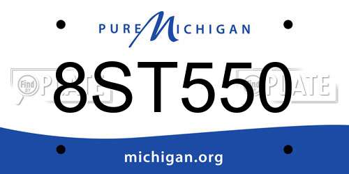 8ST550 Michigan License Plate