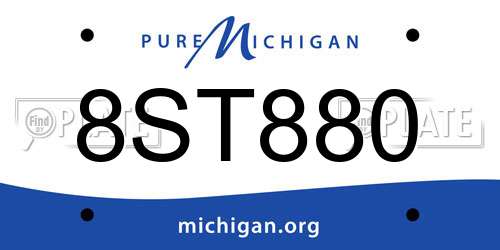 8ST880 Michigan License Plate