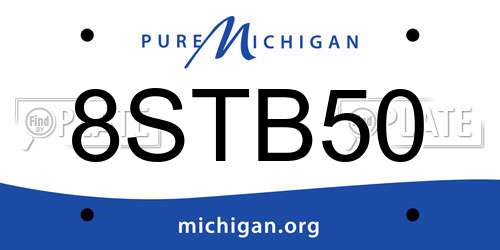 8STB50 Michigan License Plate
