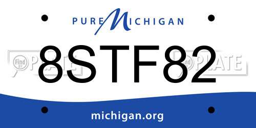 8STF82 Michigan License Plate