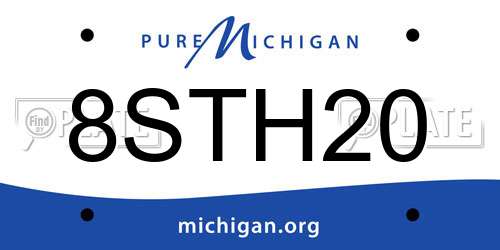 8STH20 Michigan License Plate