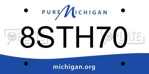 8STH70 Michigan License Plate