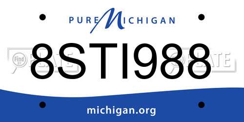 8STI988 Michigan License Plate