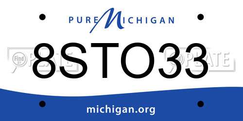 8STO33 Michigan License Plate