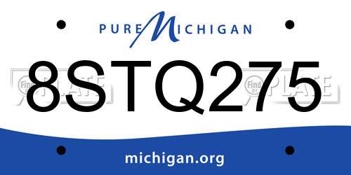 8STQ275 Michigan License Plate