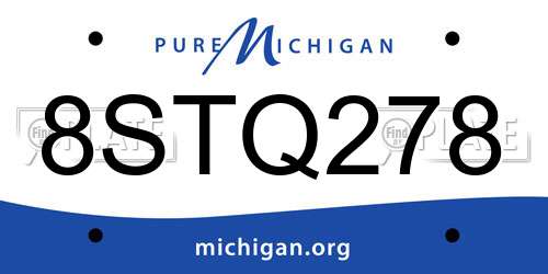 8STQ278 Michigan License Plate