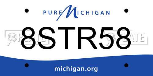 8STR58 Michigan License Plate