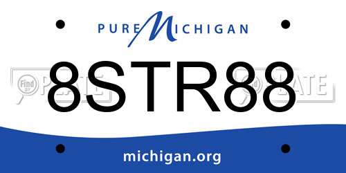 8STR88 Michigan License Plate