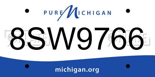 8SW9766 Michigan License Plate