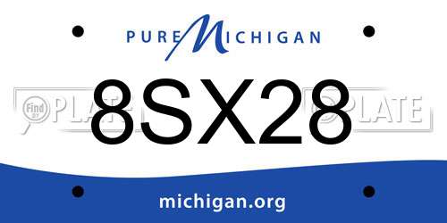 8SX28 Michigan License Plate