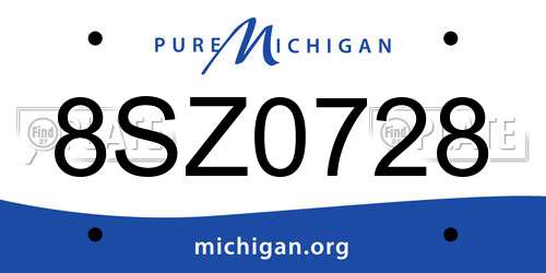 8SZ0728 Michigan License Plate