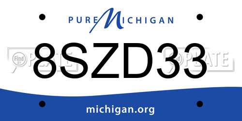 8SZD33 Michigan License Plate
