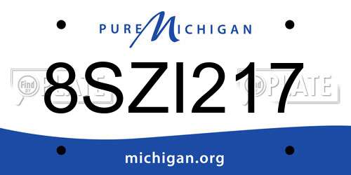 8SZI217 Michigan License Plate