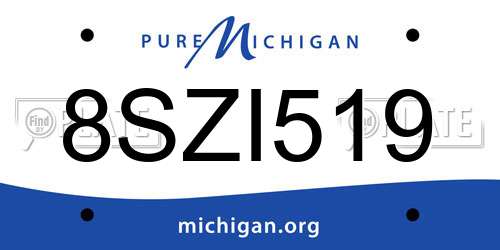 8SZI519 Michigan License Plate