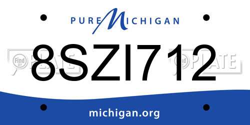 8SZI712 Michigan License Plate