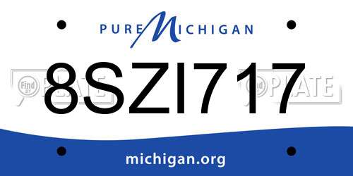8SZI717 Michigan License Plate