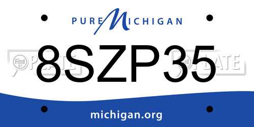 8SZP35 Michigan License Plate